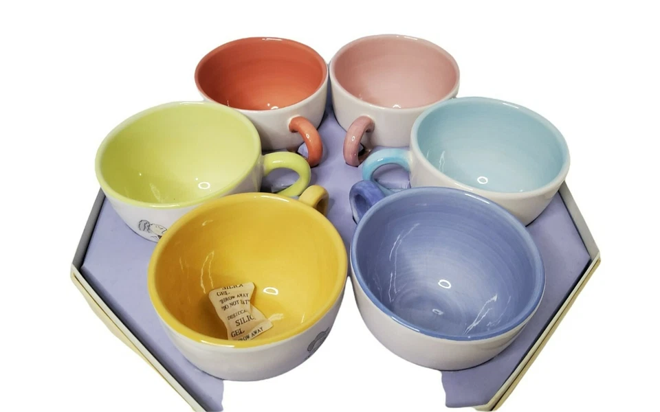 Juego de regalo taza corta de gres con leche de 6 piezas Gallery Ilimitado de mesa vintage en H Foto 3 de 4