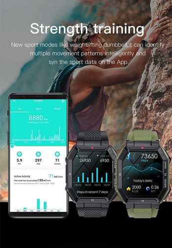 Military Smart Watch Fitness Trekking Iphone Android Samsung LG Bluetooth IP67 - Picture 5 of 10
