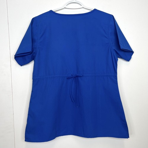 Carhartt Women Blue Top Scrubs Pockets Short Sleeve Shirt Size M Lot of 2 - Picture 5 of 9