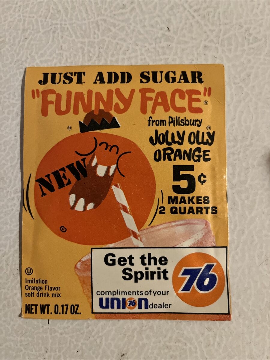 Vintage 1970 Pillsbury Funny Face Jolly Olly Orange Pack NOS Vintage 1970 Pillsbury Funny Face Jolly Olly Orange Pack NOS