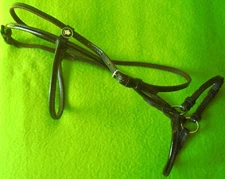 Vintage Rolled Patent Leather STERLING Silver Concho Arabian Horse Show HALTER