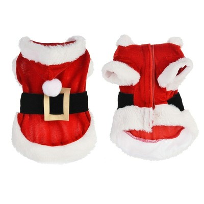 Pet Dog Santa Costume Christmas Winter Clothes Jackets for Small Medium Dogs 
