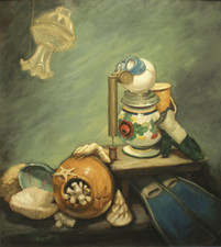 STEFANO MANZOTTI - MEDUSA -  OLIO SU TELA -  90X80  2009  SPLENDIDA OPERA UNICA 