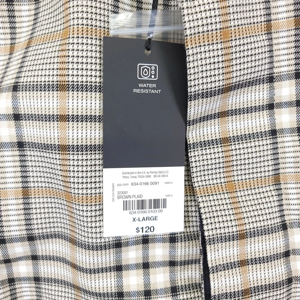 Gabardina repelente al agua JF J. Ferrar para mujer talla XL chaqueta forrada marrón a cuadros Foto 4 de 4