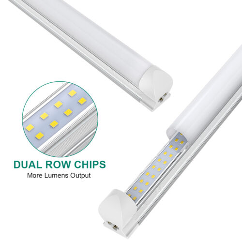 8 Pack T8 8FT LED Shop Light 90W 6000K High Output Integrated Tube Light Fixture - Picture 4 of 10