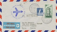 BUNDESREPUBLIK 1957, seltene Erstflug SWISSAIR „KÖLN/BONN – ROM“