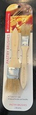 2pcs Pastry Brushes 1"and 1 1/2", Natural Bristles and Handles A0019
