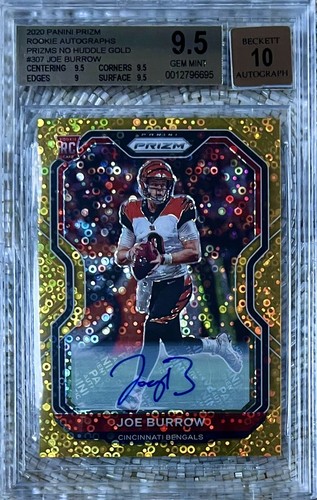 2020 PANINI PRIZM GOLD AUTO 8/10 JOE BURROW RC BGS 9.5/10