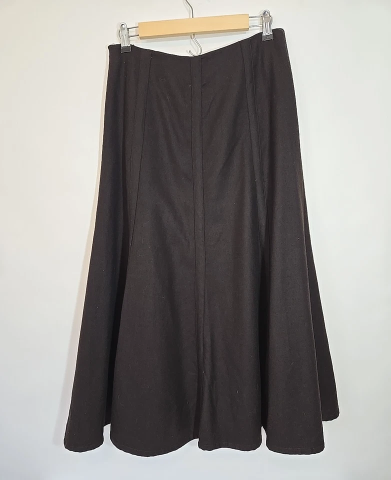 Cambridge Dry Goods Womens 100% Wool Brown Midi Maxi Skirt Lined Size 0 - Image 4 of 4