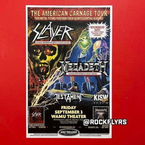 Slayer + Megadeth 2010 Concert Promo 11x17 Street Poster. Seattle, WA.