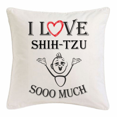 I Love Shih-Tzu KISSENBEZUG 40X40cm Ich Liebe Shih-Tzu Weiss 147240