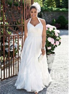 Details About Halter Plus Size Chiffon Bridal Gown Beach Wedding Dress Cheap White Custom Size