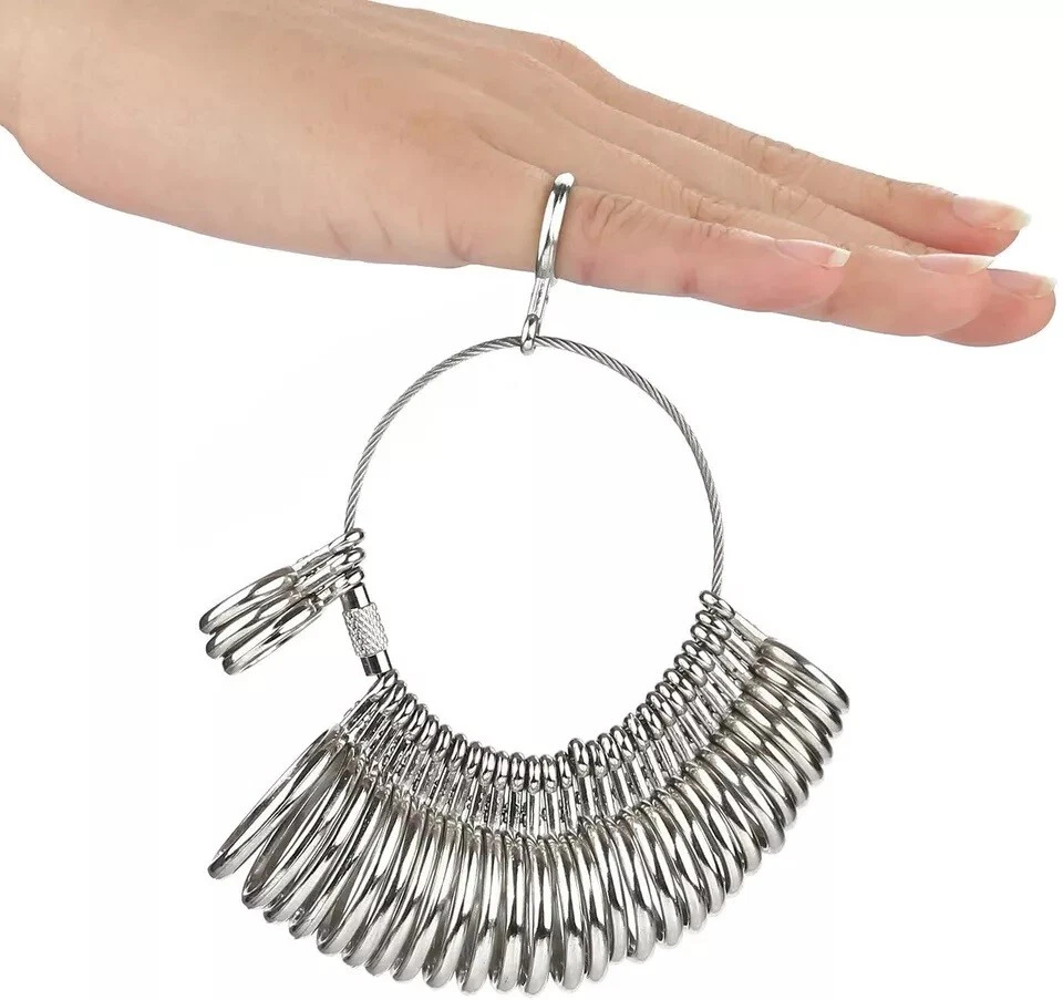 Medidor de anillo medidor de metal mandril dedo tamaño medida palo estándar Foto 4 de 4