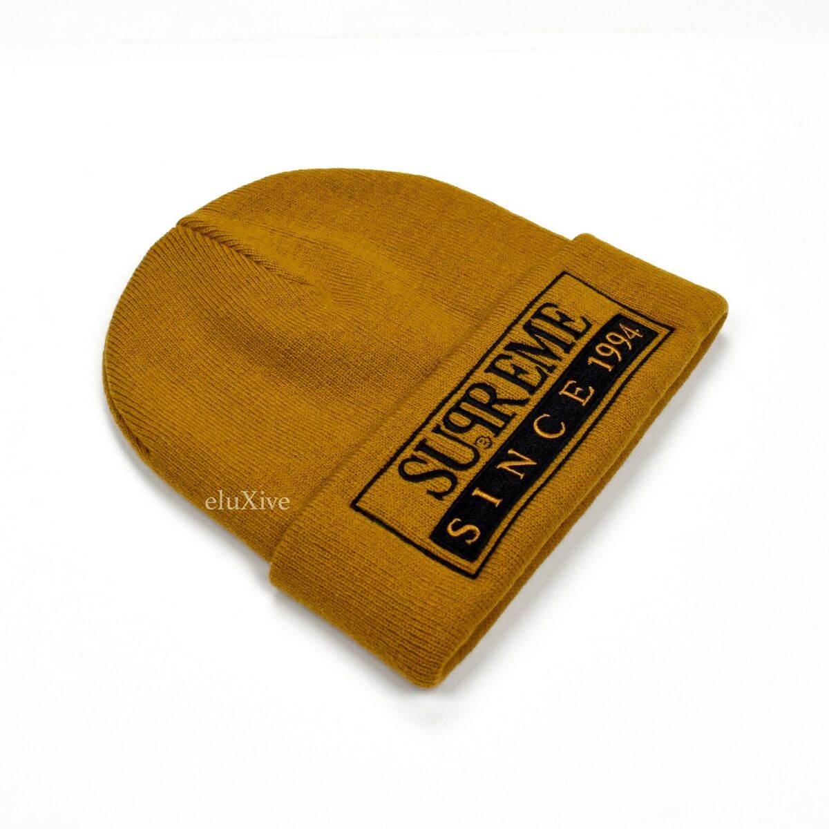 NWT Supreme Since 1994 Reserved Logo Beanie Tan Knit Hat NWT Supreme Since 1994 Reserved Logo Beanie Tan Knit Hat
