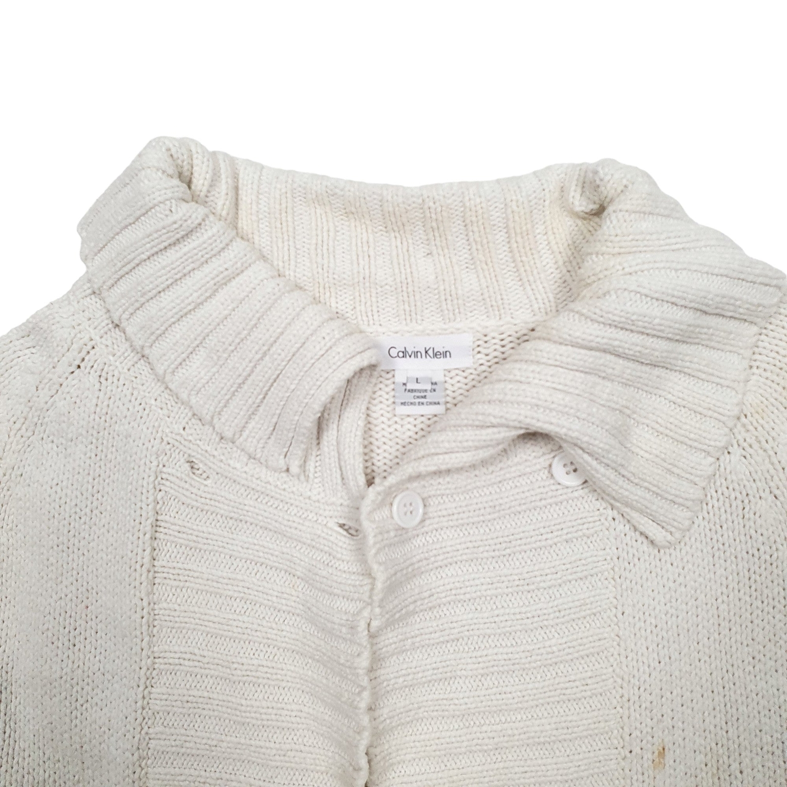 CALVIN KLEIN Cardigan Knit Cardigan Jumper Sweatshirt Womens L image 2