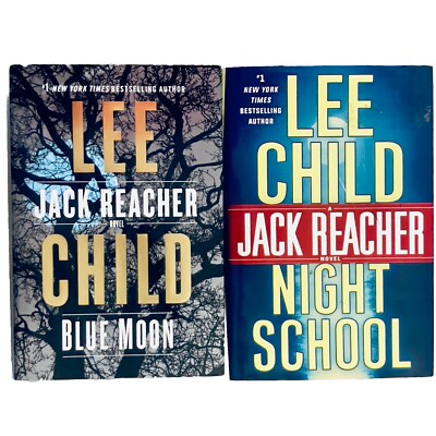 Lee Child Jack Reacher Novels Lot 2 Hardcovers Blue Moon & Night School 1st Edit