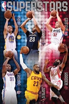 NBA Superstars 2016 NBA Basketball Poster Original Licensed