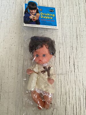 BRAND NEW NIP VTG FUN WORLD Drinking Debbie TOY DOLL CUTE Vintage Drinks & Wets