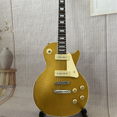 ゴールド エレキギター ！ジャンク… Premium Electric Guitar: Gold LP Relic with P90 Pickups, Chrome