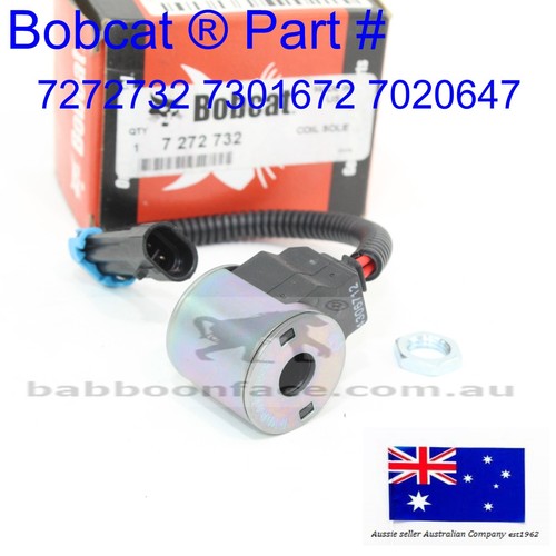 Bobcat Coil Solenoid & Nut 7272732 7020647 T300 T320 T450 T550 T590 T595 T630 - Foto 4 di 8