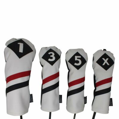 1 TIME DISCOUNT Majek Retro Golf 1 3 5 X Driver Woods Headcover White Red Black