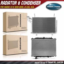 2Pcs Radiator & AC Condenser Cooling Kit for Mazda CX-5 2013-2016 L4 2.5L 2.0L 