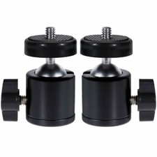 2Pc Mini Ballhead 1/4" Screw 360 Swivel Ball Head For DSLR Sony Nikon Canon Fuji