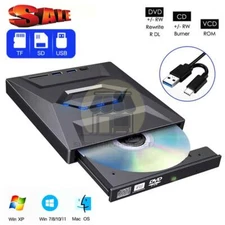 External CD DVD Drive USB 3.0 Writer Burner Player for PC Laptop Windows 11 10
