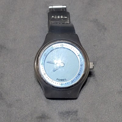Fossil Big Tic Watch, Blue Face Steel Strap, JR-7860, Y2k 