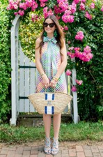 NWT J. Crew Tie-Neck Dress in Rainbow Gingham Size 8P $138+