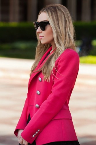 NWT $2,500 Balmain blazer, red, 34 (US 