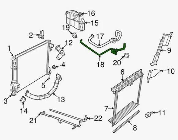 ✅ Manguera de desbordamiento de refrigerante de motor Dodge Challenger 2023 PN:68193882AD OEM Foto 2 de 4