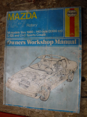 UP TO 1980 MAZDA RX-7 HAYNES REPAIR MANUAL SERVICE