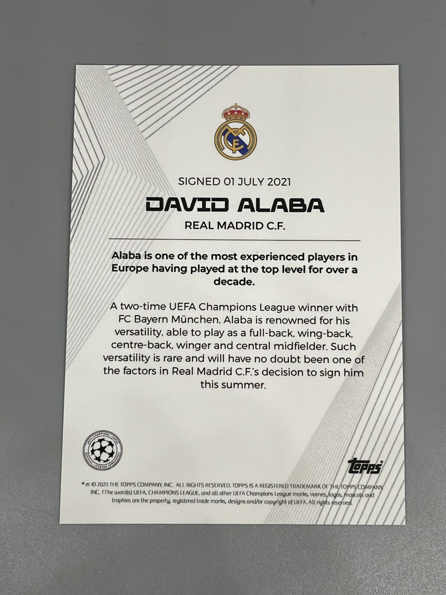 David Alaba 2021-22 Topps UEFA Champions League ⚽️ Summer