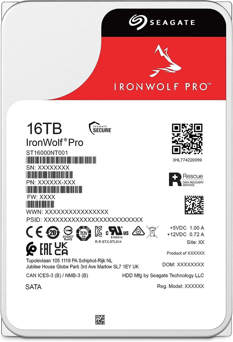 Seagate IronWolf Pro 16TB Enterprise NAS HDD 3.5