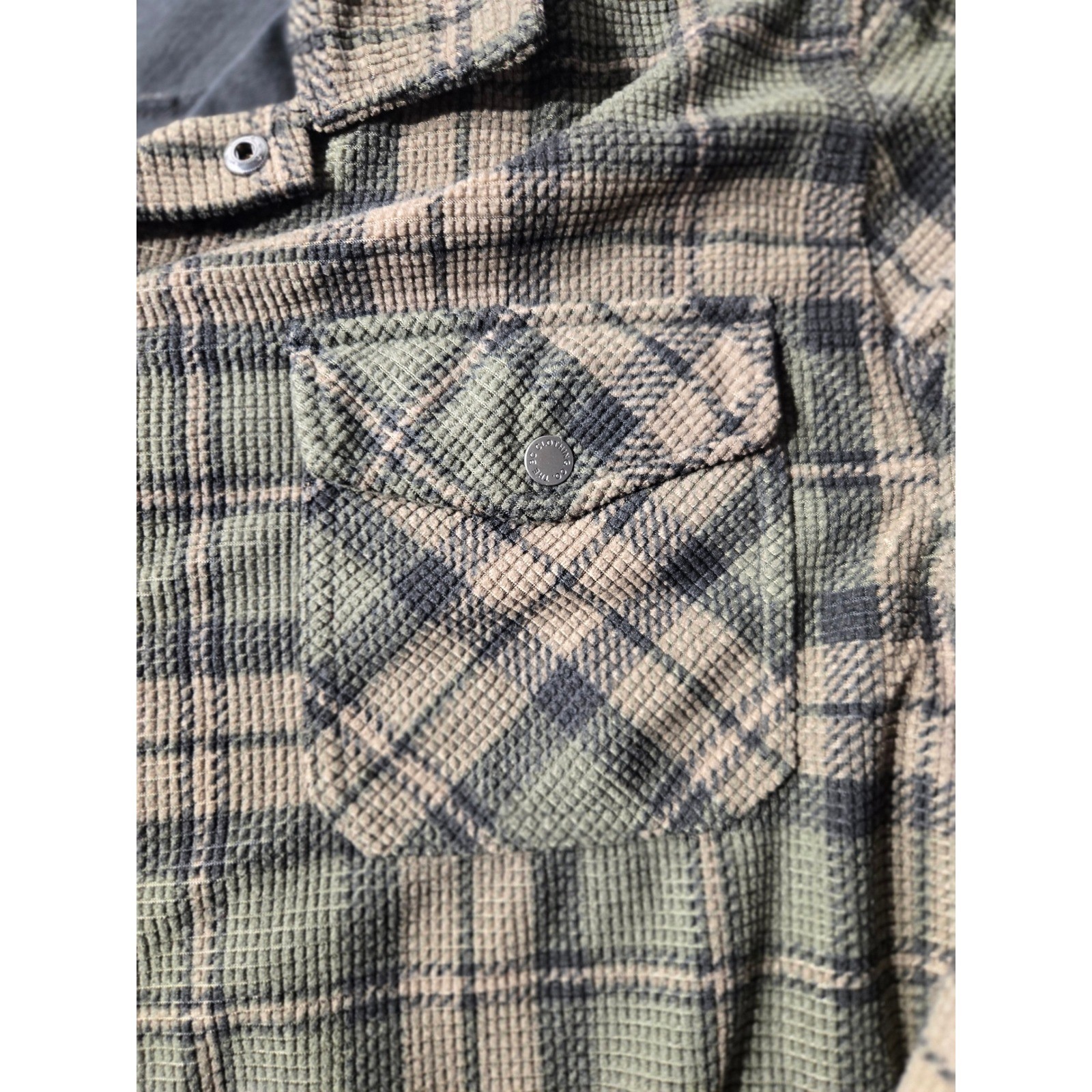 BC Clothing Heritage Mens XL Green Plaid Waffle Knit Lined Shirt Jacket Shacket - second product detail image