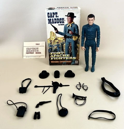 Marx Johnny West Fort Apache Fighters Captain Maddox w/Box/Accs