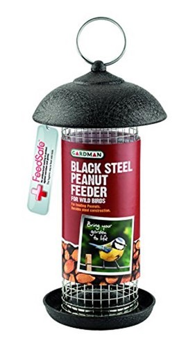 Gardman Steel Peanut Feeder for Wild Birds, Durable with Quick Release Top, 