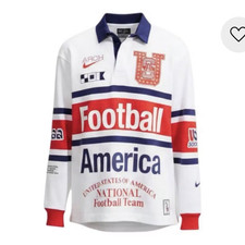 Nike × USMNT × V.A.A. L/S Rugby Top White/Challenge Red/Deep Royal Blue Size M