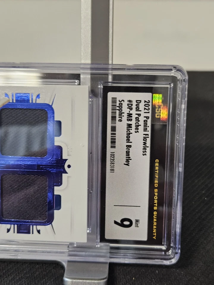 MICHAEL BRANTLEY 2021 BÉISBOL IMPECABLE zafiro parches dobles/7 CSG como nuevo 9 Foto 3 de 4