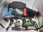 Nintendo Switch HAC-001 Console Neon Red & Blue Bundle With Accessories
