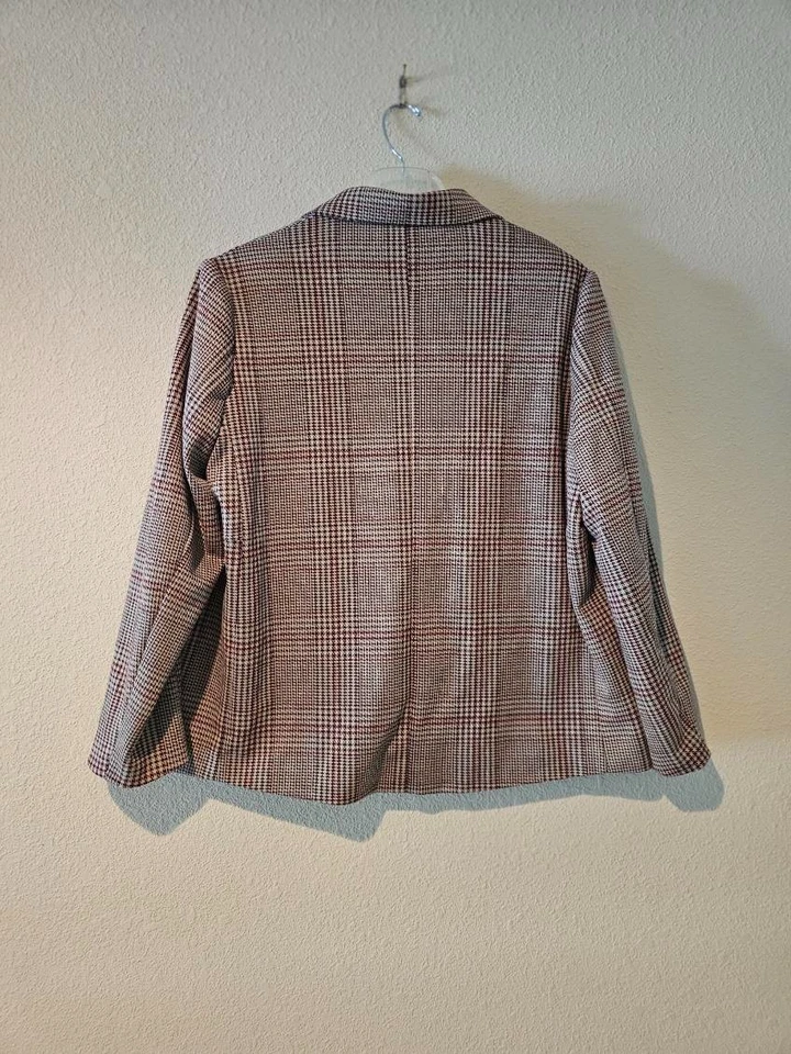 Blazer TORRID Jacquard Doble Punto Elástico Todas las Temporadas Pata de Gallo Cuadros Talla 00 Foto 3 de 4