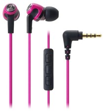 Audio-Technica ATH-CK323i Pink In-Ear Headphones with Mic for iPhone iPod iPad