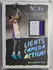 9/15 = 1/1, 2024 Panini Noir De'Aaron Fox Lights Camera Action Patch Int /15 SSP
