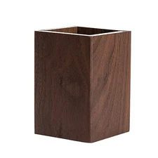 Black Walnut Wooden Pencil Box, Multiple-Use Desk Writing Square Shape
