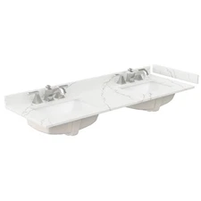 Wyndham Collection WCFQC360DTOPUNS-Q 60" Quartz Vanity Top - Giotto Quartz