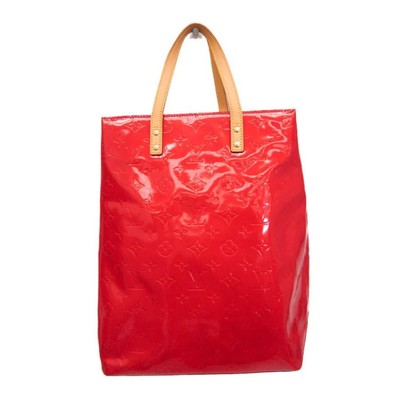 Louis Vuitton Reed MM M91086 Rouge Monogram Vernis Handbag Vintage Authentic