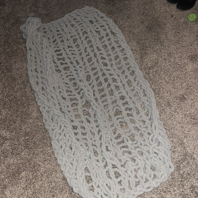 Chunky Knit Chenille Throw Blanket 50x60 Cozy Lounge Sofa Boho Coastal Hippie