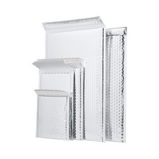13.75"x11" Silver Metallic Poly Bubble Mailers Shipping Padded Envelopes 50 Pack