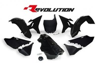 Racetech Plastik-Kit Revolution Schwarz Inkl. Tank FüR Yamaha YZ 125 (CE15) 2005